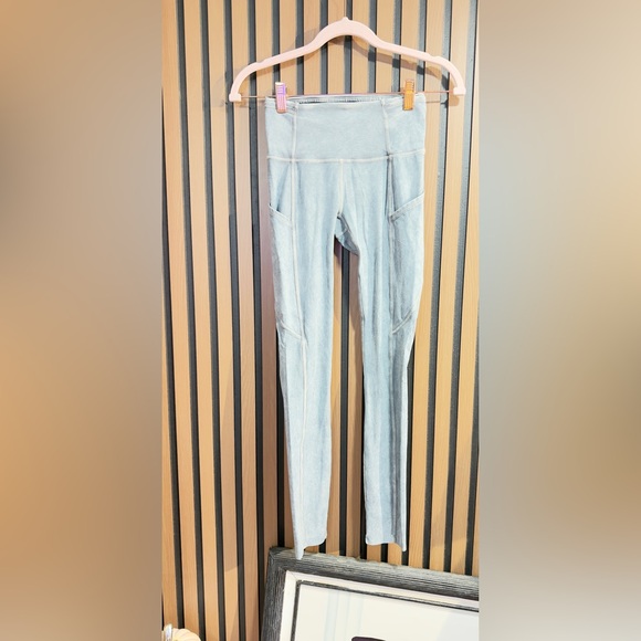 lululemon athletica Pants - Lululemon Fast‎ Free HR Tight 25” Light Blue Tie Sz 2